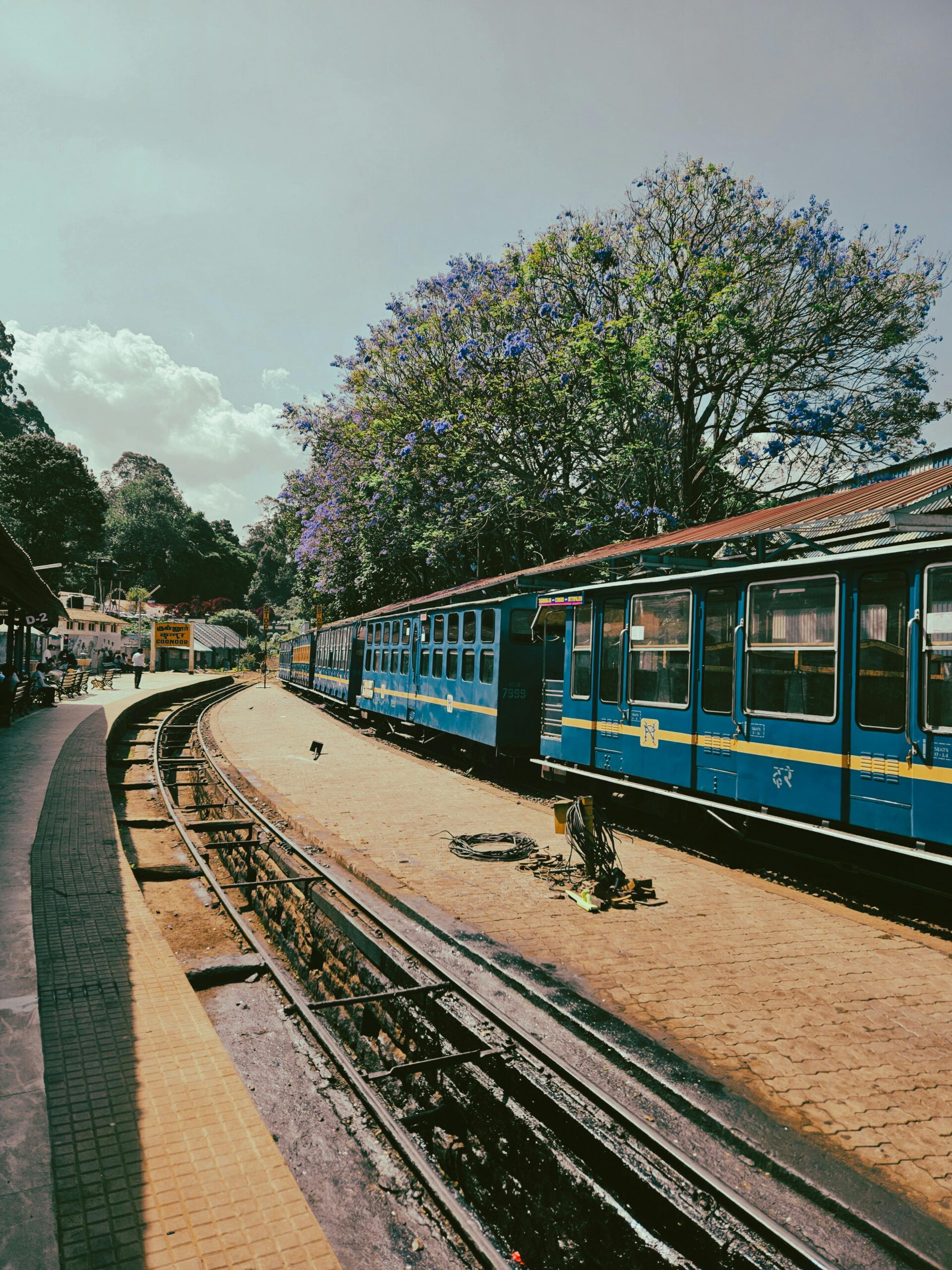 Cars of Train at Railway Station