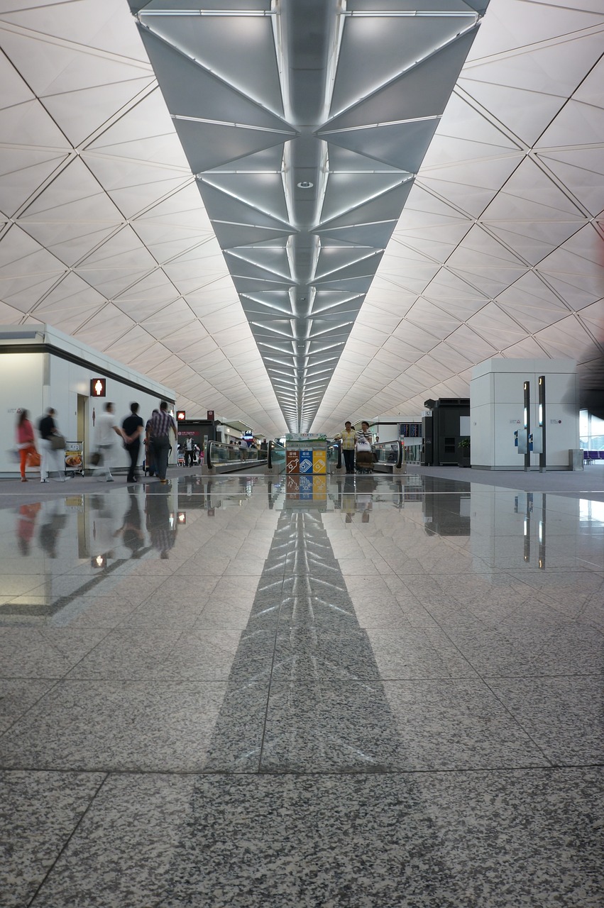 hongkong, airport, corridor